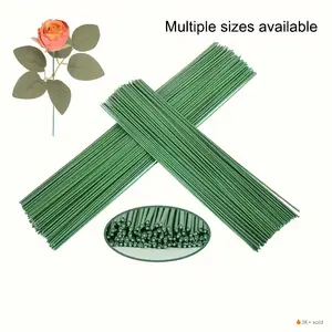 120pcs Plastic Flower Stems Artificial Floral Rods Wire Making Supplies Diy Rose Flower DIY Craft Bouquet Stem Decoration (7.9"/9.8"/11.8")