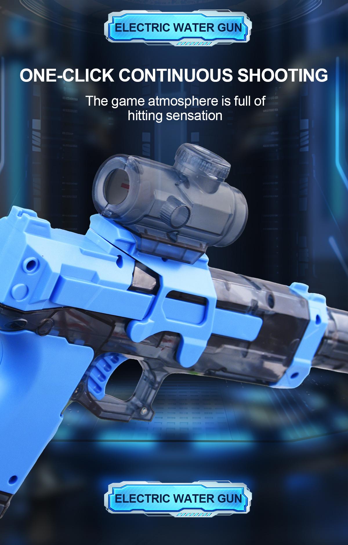 Electric Water Gun,Squirt Gun withLED Light,Rechargeable BatteryPowered ,Large Capacity Tank,WaterBlaster28-32 Ft Range, for Outdoor Pool BeachBattle Playsummer outdoor pool partybackyard game