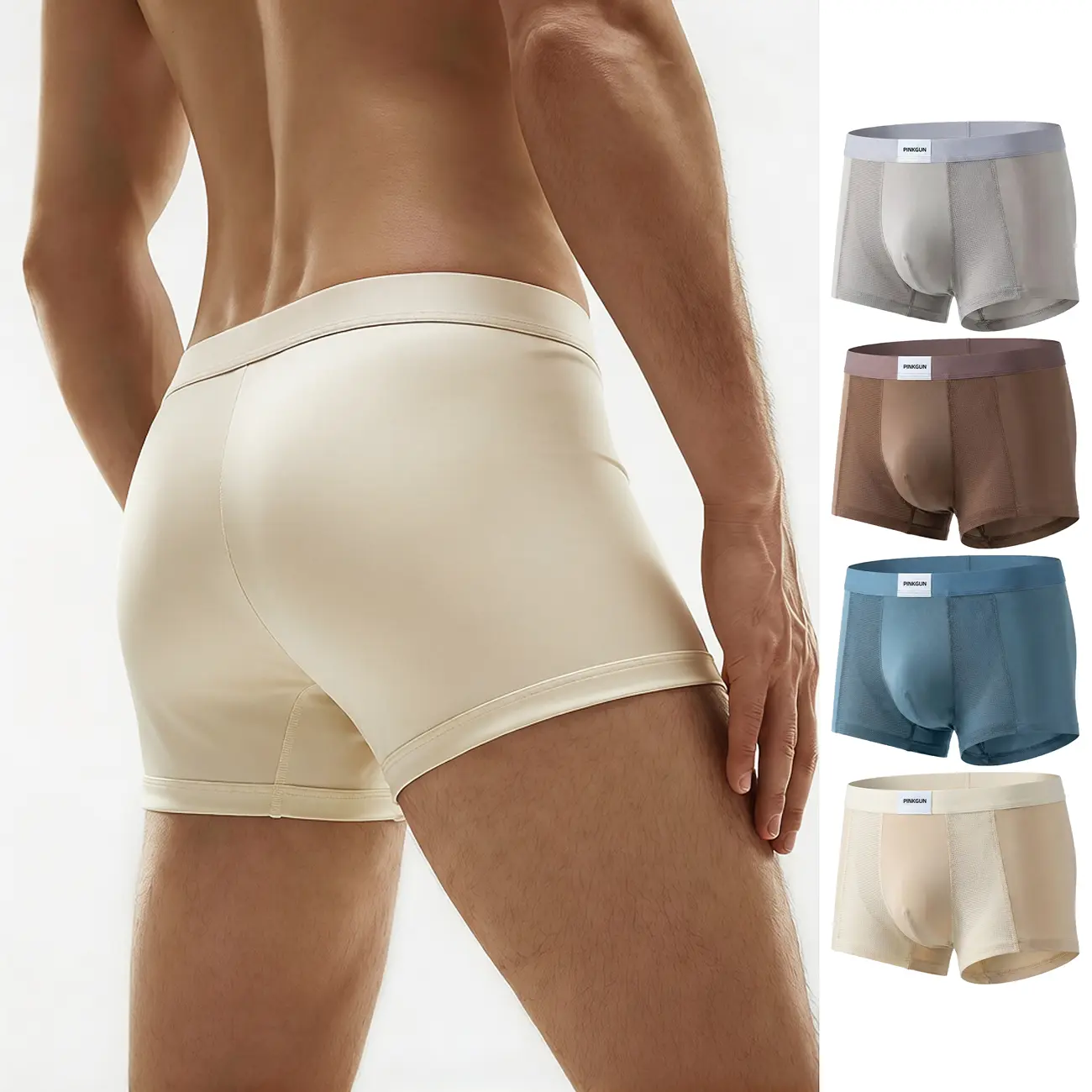 Men's Plain Athletic Boxer Briefs - Anti-Sweat & Odor, Smooth Stretch, Moisture-Wicking, Quick-Dry, Breathable Underwear for Sports, Anti-Sweat & Odor Men's Boxer Briefs