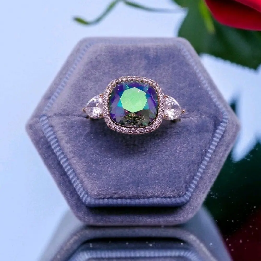anillo laminado en oro de 14k talla #6