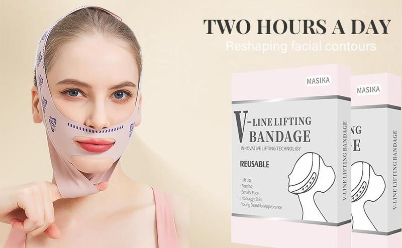 MASIKA Adjustable Chin Strap - Jawline Shaper & Exerciser, Reusable V-Line Face Mask