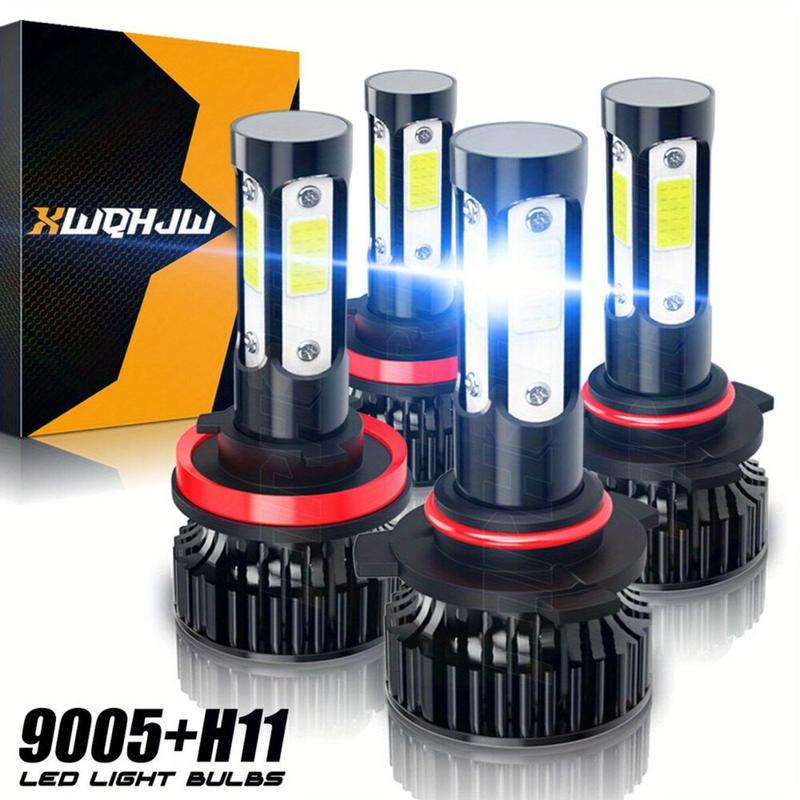 4Pcs Super Bright LED Headlights 120000LM 6000K Daylight White | Fog Penetrating High/Low Beam 9005+H11/9005+9006/H11+H11 | IP67 Waterproof Aluminum Alloy Plug and Play Car Headlight Bulbs Upgrade Kit  led lights
