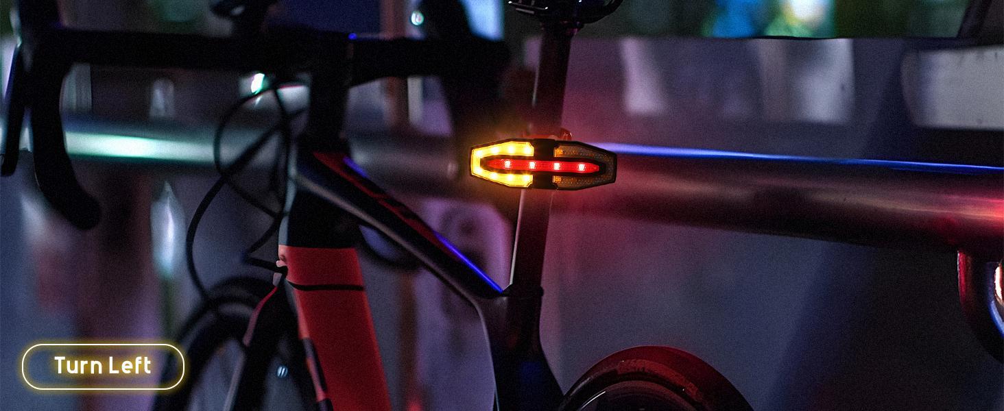 DIBMS Solar Bicycle Light, Bike Tail Light with 5 Lighting Modes, USB Rechargeable Bicycle Brake Taillights For Road, Mountain, Night Riding