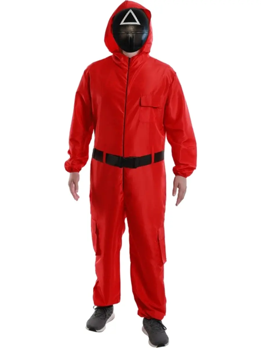 Deadly Kid Game Triangle Supervisor Red Uniform Men's Costume