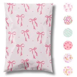 Pretty Package Designer Poly Mailer 100 Pack Heavy Duty Waterproof Self Seal Shipping Bag for Small Business, Cute Packaging