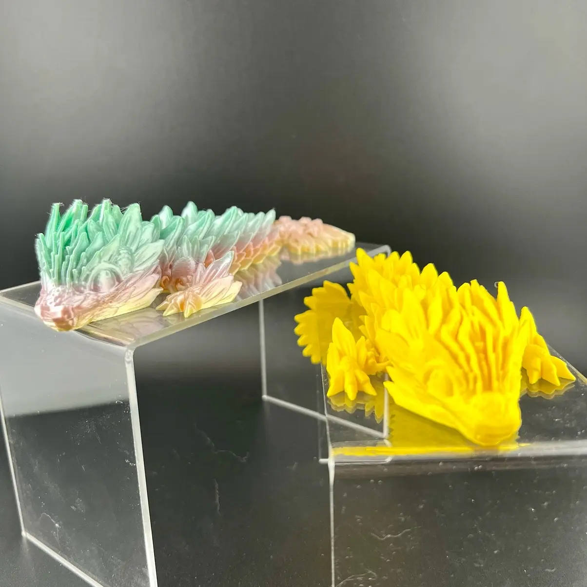 3D Printed Articulated Sunflower Tadling Dragon Fidget Figurine Decor