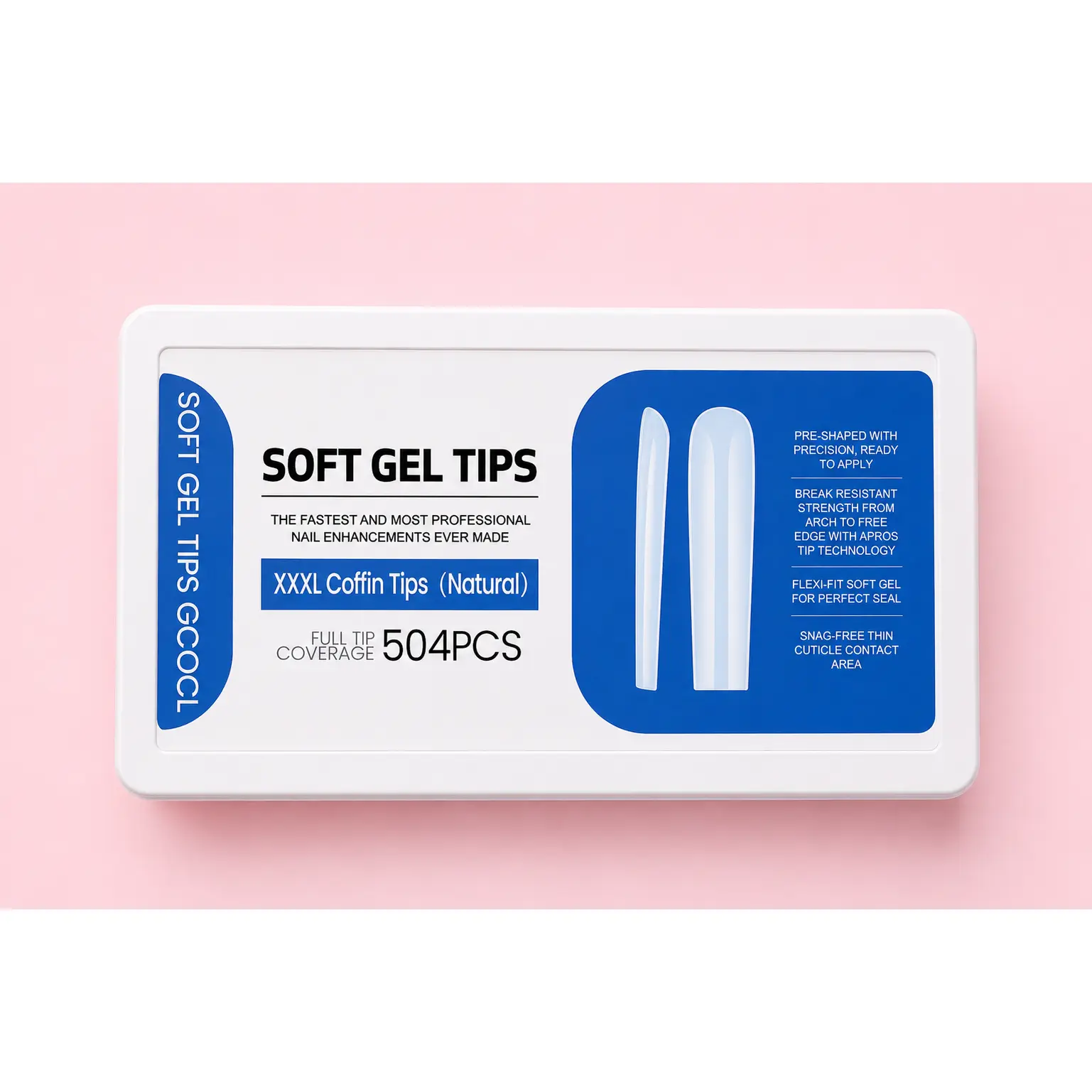 SOF GEL NAILS ( COFFIN NATURAL)