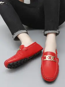 Men's Fashionable Chain Decorated Loafers, Casual Comfortable Flat Shoes for Daily Wear, Lightweight Breathable Shoes for All Seasons