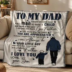 To My Dad Blanket from Son Premium Soft Fleece Sherpa Blanket Meaningful Father’s Day Birthday Gifts for Dad, Bonus Dad, Father in Law husband