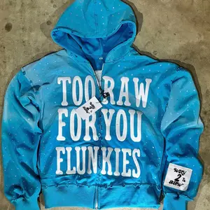 Too Raw 4 U Flunkies Long Sleeve zip up Jackets Tops
