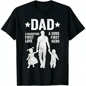 [100% Cotton] Dad Hero First Love Family Bonding T-Shirt For Sons And Daughters