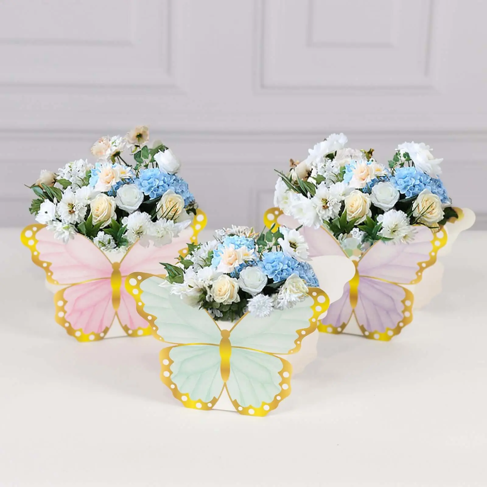 12 Pack Mixed Paper Butterfly Party Favor Boxes, Candy Gift Flower Boxes Centerpiece Tea Party Supplies - 6"x8", Party Gift Packs, Guest Gifts