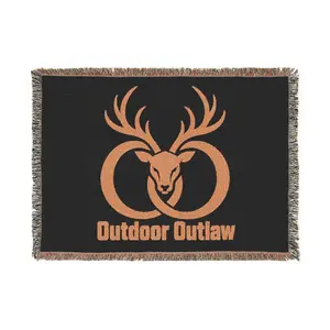 Outdoor Outlaw Deer Woven Blanket — Rustic Hunting Throw for Cabin, Campfire & Gift