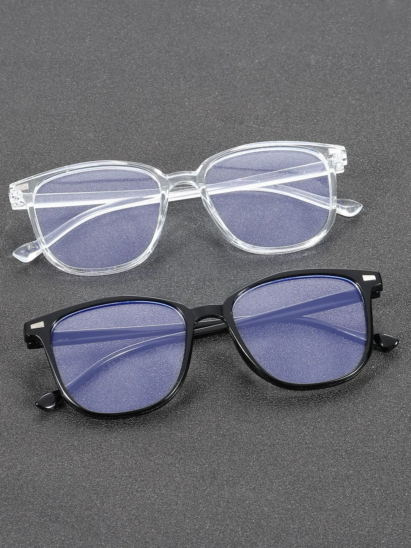 2 or 3 Pairs Classic Unisex Blue Light Blocking Glasses, Rounded Square Frame Eyeglasses, Casual Style, Fashionable Frames Glasses, for Office, TV, Reading and Phone Use, Computer Glasses, Screen Viewing Eyewear