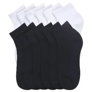 12 Pairs Unisex Cushion Ankle Socks Cotton Blend Athletic Sports Workout Running Socks Comfort Cozy Sweat-absorbing Anti-Slip Comfy Value Pack