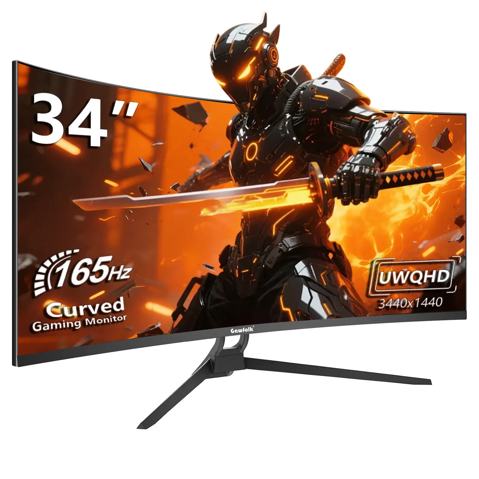 34-Inch Curved UWQHD 165Hz Ultrawide Game Ready Gaming Monitor - 1500R Curvature, 3440x1440 21:9 Wide View, FreeSync Premium Pro, VESA Mount, Elite Black for PC Users, Game Ready Monitor