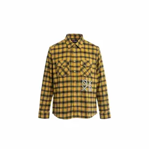 Yellow 3M REFLECTIVE DISTRESSED & FROST WASHED FLANNEL — NO WEAPON FORMED®
