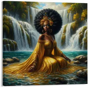 African River Goddess Orisha Oshun Portrait Art Poster (5) Bedroom Office Room Printed Canvas Poster Wall Art Decoration Aesthetic Poster Frame-style 12x12inch(30x30cm)