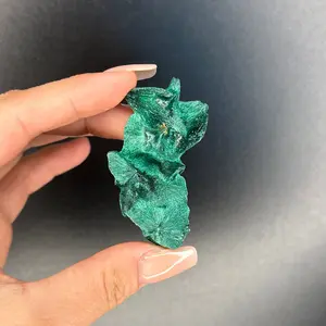 Malachite Raw Fibrous Cluster | Real Green Silky Malachite Crystal Rough Specimen
