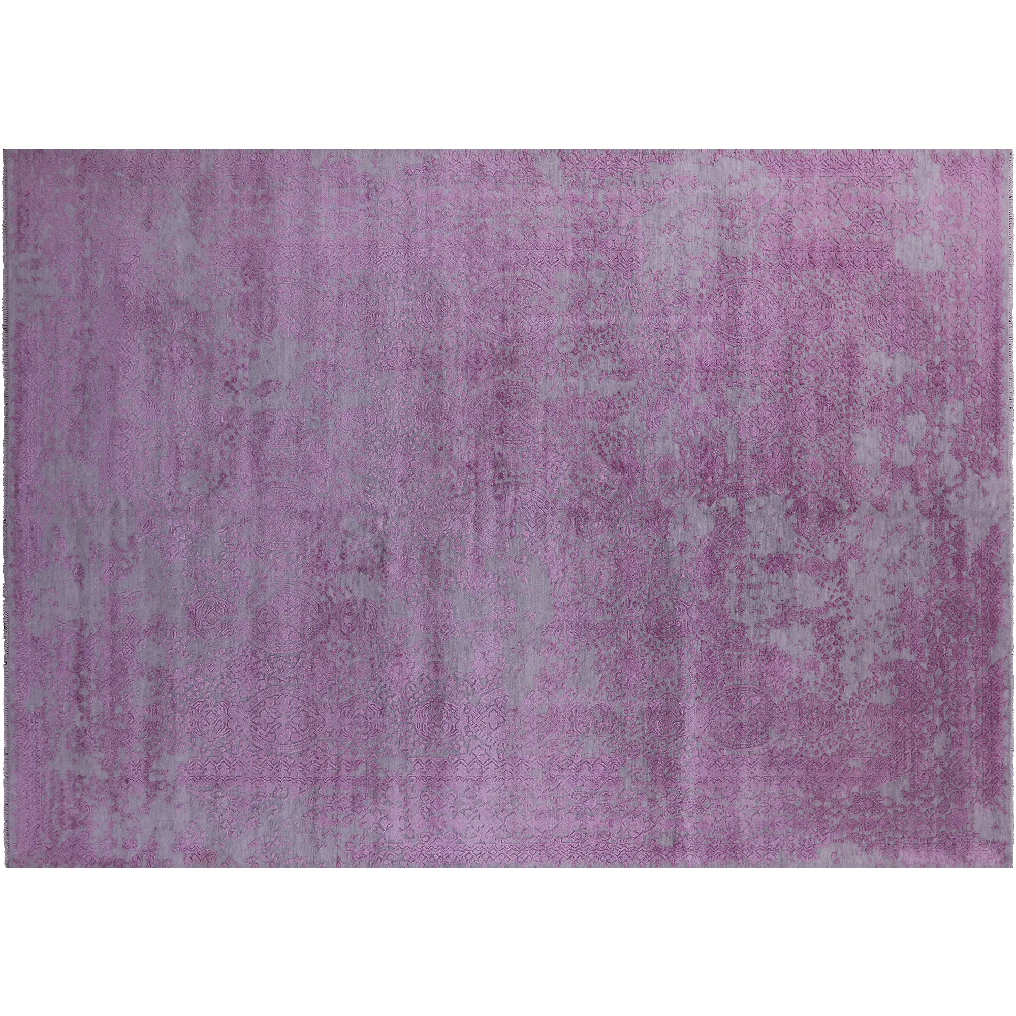 SUPER SALE Grey Handmade Wool & Silk Persian Rug 8' 10" X 12' 4" - Q6263