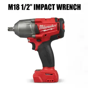 Milwaukee M18 FMTIWF12 cordless medium torque impact wrench is suitable for M22 bolts and heavy industrial assembly, featuring a powerful torque of 900 Nm, 1/2-inch square head drive, 3100 IPM three-speed control, and includes a battery and charger.