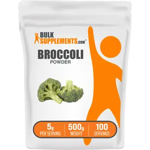 BulkSupplements Broccoli Powder - Edible - Natural Fiber - Green Smoothie - Antioxidants - Greens Powder - Vegan - 500g - 5g per Serving