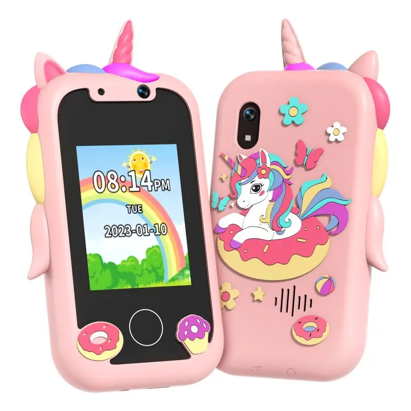Children's Toy Camera Phone, 2.4-inch Touchscreen Dual-Lens Camera for Kids, with Built-in Games and Music Player, Includes a 32GB Memory Card, Portable Educational Toy, Ideal Gift for Boys and Girls Aged 3–10