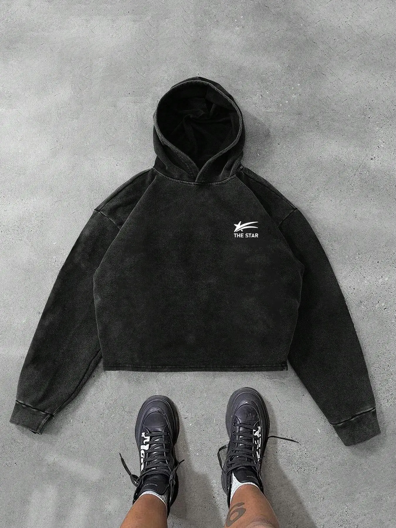 Men's Letter & Star Print Hoodie, Casual Regular Fit Long Sleeve Hooded Sweatshirt for Daily Wear, Men's Top for All Seasons, Pullover, Cotton, Casual Pullover Hoodies, Hoodie Letter Logo, Casual Streetwear Hoodie