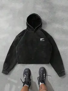 Men's Letter & Star Print Hoodie, Casual Regular Fit Long Sleeve Hooded Sweatshirt for Daily Wear, Men's Top for All Seasons, Pullover