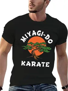 Men's Casual T-Shirt  Miyagi-Do Karate Print,Trendy Soft Short Sleeve Crew Neck Tee for Casual Streetwear, Gym, Workout | Holiday Gift for Dad, Husband, Boyfriend (Father's Day, Christmas, Birthday),Plus Size T-Shirts