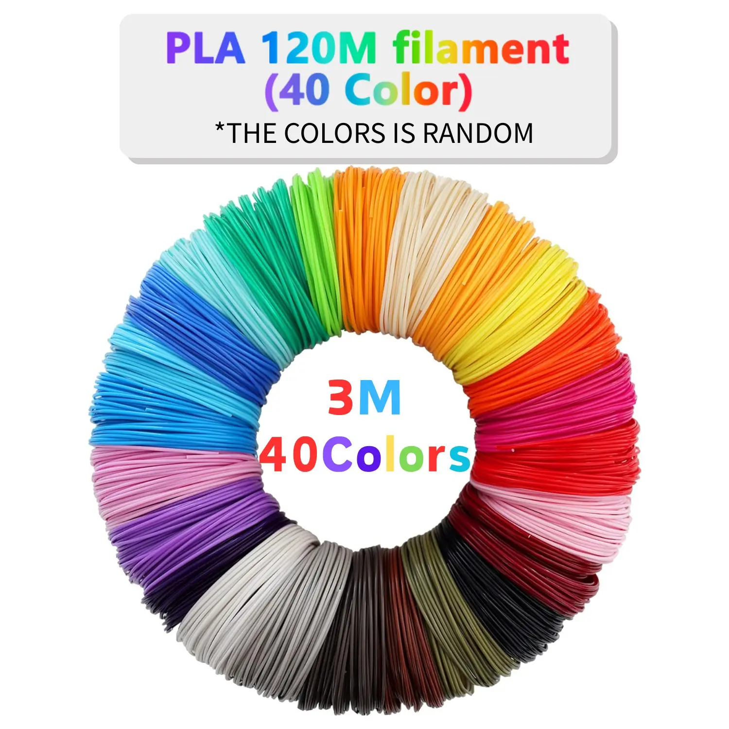 PLA Filament 3D Printing Pen Refill Pack - 9M/36M/50M/100M/120M/200M 3D Printing Pen Filament, 1.75mm Diameter, for Return School