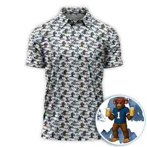 Bigfoot Beer Patten Golf Polo Shirt Print Gift for Men Lightweight Outdoor