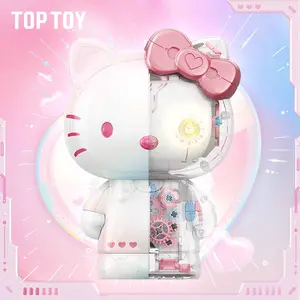 TOPTOY Hello Kitty Iridescent Glass Large Figure, Remote Light & Gear Design, Perfect Decor for Home Desk/Office Shelf, Ideal Christmas&Thanksgiving Gift for Fans & Girls