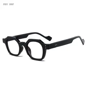 FHSY SHOP Vintage Black Thick Frame Eyeglasses Anti-Blue Light UV Filter Comfortable Non-Slip for Men Streetwear School Everyday Fashion Glasses, Compound-Style Non-Prescription Glasses, Led-Blocking Non-Prescription Glasses