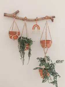 Wood Beaded Plant Hangers