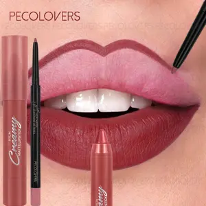2PCS/Set Matte Velvet Lipstick Lipliner Pen-Long-lasting Waterproof High-saturation Non-sticky Formula, Create An Everyday Makeup Look, An Essential Makeup Item for Going Out And Makes a Perfect Gift, Lip Liner Pencils