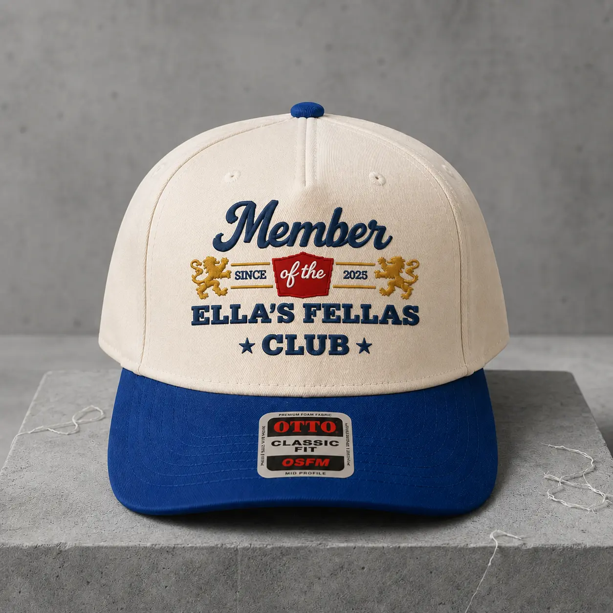 Ella Fellas embroidered baseball cap, E1a LangIey embroidered baseball cap, Choosing Texas Otto embroidered baseball cap, Danelion Otto baseball cap