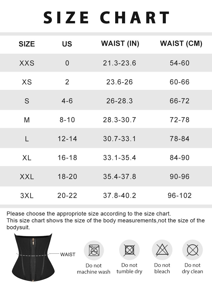 FeelinGirl High Compression 15 Built-in Steel Bone Tummy Control Waist Trainer Shapewear Belts Double-layer compression Womenswear Zipper Comfort Front and back curved design Springtok