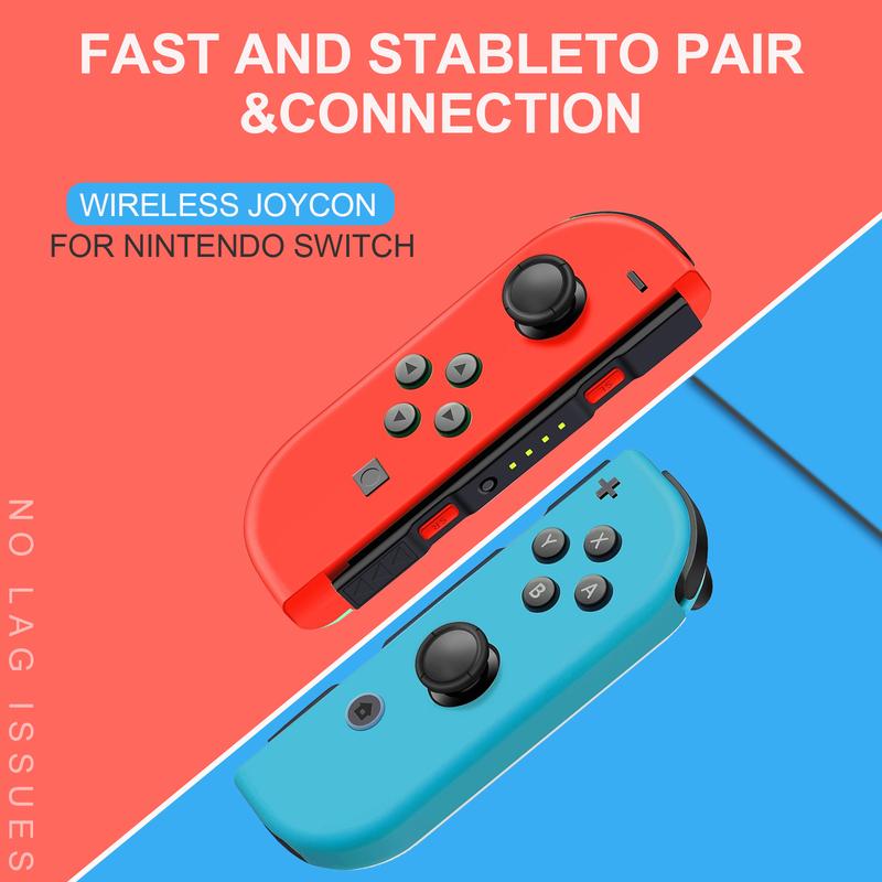 Wireless Joypad Controller for Nintendo Switch, for Switch Joy Con, L/R Controllers Support Dual Vibration/Motion Control/Wake-up Function, for Switch Joycon Pair