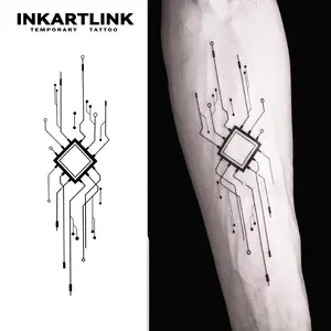 INKARTLINK Tattoo Tech, 2 Sheets Semi-Permanent Temporary Tattoos, Intelligence Design, Adult Art Design,Lasts 1-2 Weeks, Waterproof, Realistic Look, No Adhesive, No Reflection,For Man And Woman,Ideal for Swimming, Party