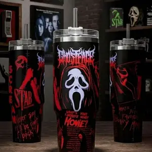 Scream 7 Ghostface Tumbler 40oz 20oz Movie Custom Cup 40 oz Tumbler With Handle, Tumbler 20oz No Handle, Gifts For Fans