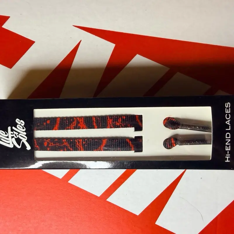 Custom Black Shoelaces with Red Lightning Design, Stylish Shoe Accessories for Sneakers & Casual Shoes