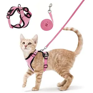 Cat Pink Leash Non-Slip Adjustable Leash Non-Slip Cat Leash Vest Pet Chest Carrier