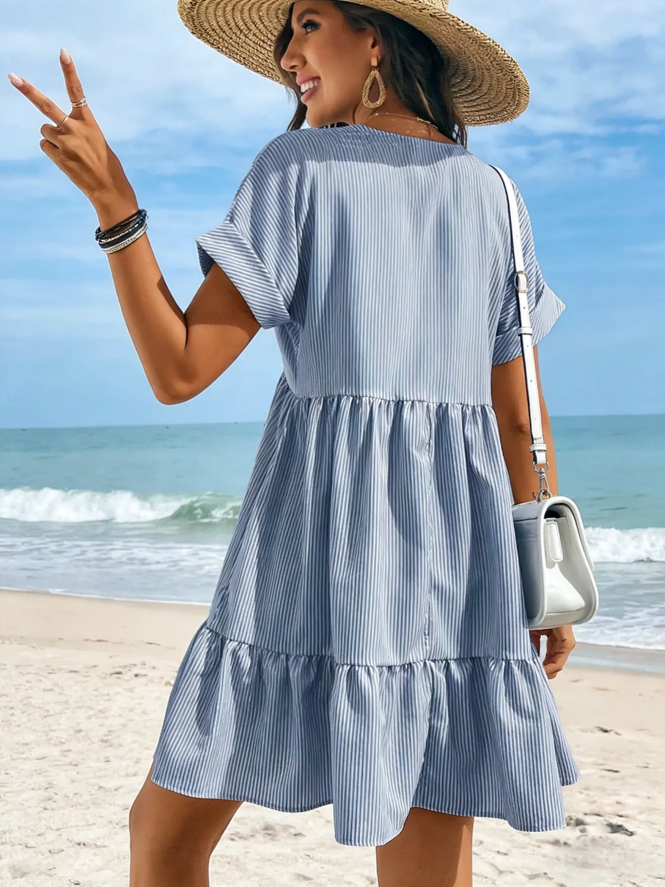 baby blue vacation dress Chic Red Sequin Prom Dresses Halter Neck Backless High Slit Party Dres –  Dbrbridal