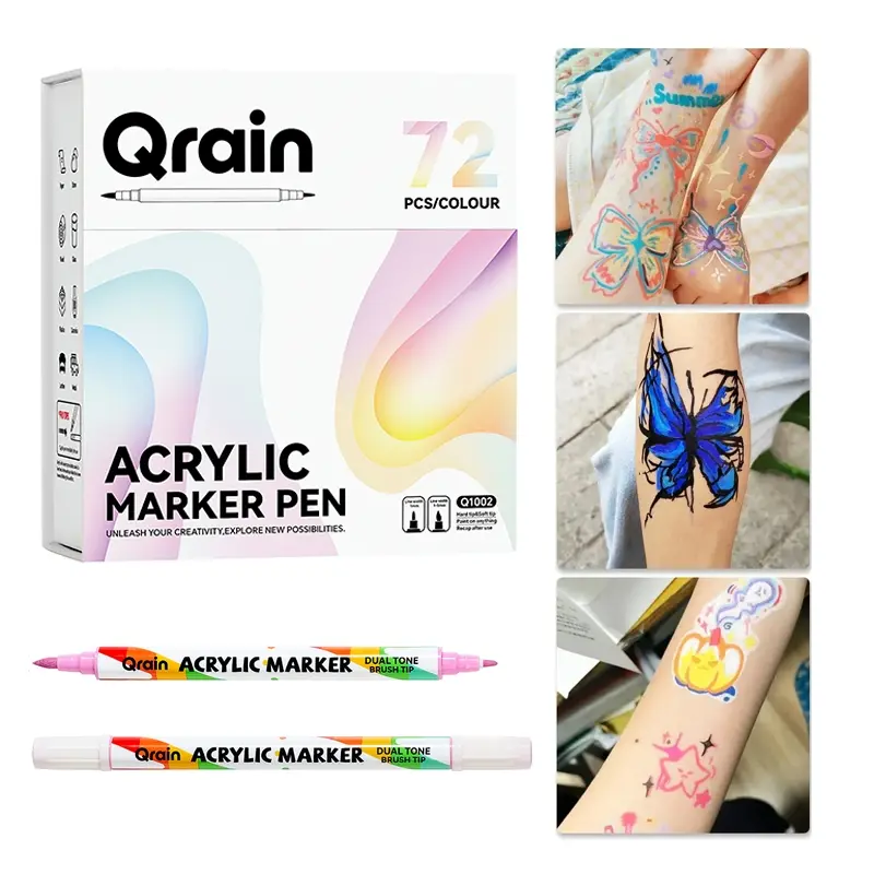 72/120/168pcs/set Body Paint Marker Pen High Pigment, Face Body Art Temporary Tattoo Drawing Pen, Party Supplies, Valentine's Day Gift