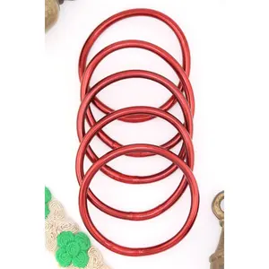 Santa's Sangria Limited Edition Burgundy Red Thai Buddhist Temple Bracelets, Mantra Bangle, Gold Flake, Polycarbonate Tubing