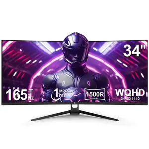Z-EDGE 34" Ultrawide Curved Gaming Monitor 165Hz 2K 3440x1440 Resolution 1ms Display 1500R Curvature 178° Viewing Angle WQHD FreeSync Technology Dynamic Breathing Lighting