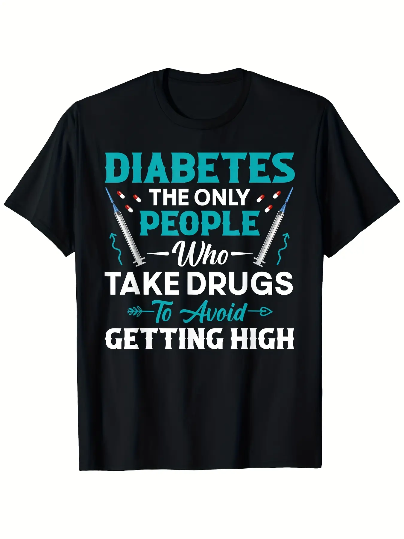 Diabetes Warrior - Funny Type 1 Diabetes Awareness  unisex soft cotton short sleeve t shirt, vintage graphic casual tee for men women teens, perfect birthday holiday gift for camping travel gym daily street  wear
