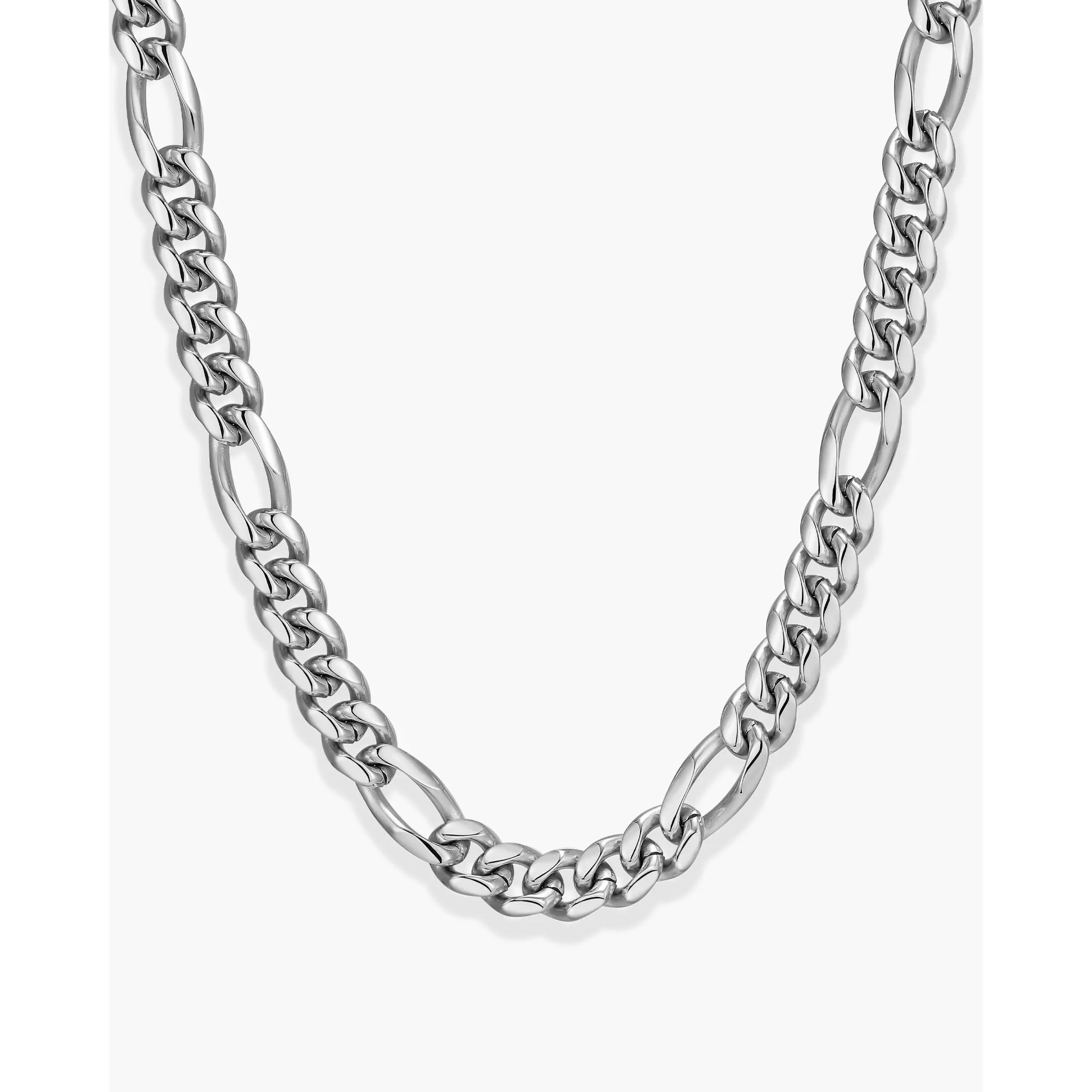 JAXXON Figaro Chain 8mm - Box Clasp - Silver