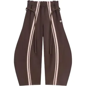 Stripe Super Baggy Sweatpants Oversized Barrel Pants Vintage Wide Leg Elastic Waist Lantern Trouser Unisex